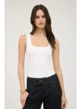 Reversible Square Neck Tank Bodysuit (white)